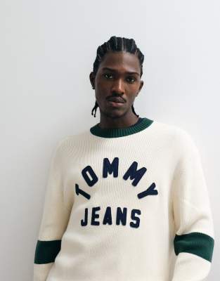 Tommy Jeans - Klassischer Pullover Mit Logo-Applikation - Knitwear - Herren - Beige - M - Bild 8