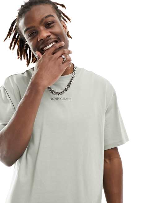 Tommy Jeans – New Classics – Gråbeige t-shirt i regular passform