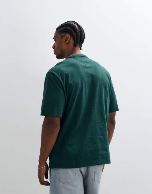 Tommy Jeans new classics logo t-shirt in dark green, 4 of 5