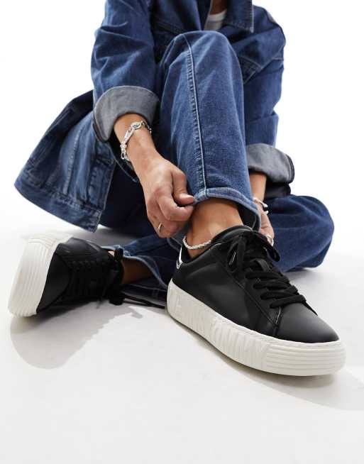 Tommy Jeans – New – Cupsole-Sneaker aus Leder in Schwarz