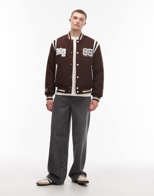 Tommy Jeans new york varsity jacket in brown, 2 of 5