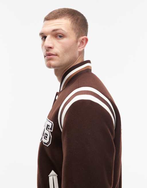 Tommy Jeans new york varsity jacket in brown, 4 of 5