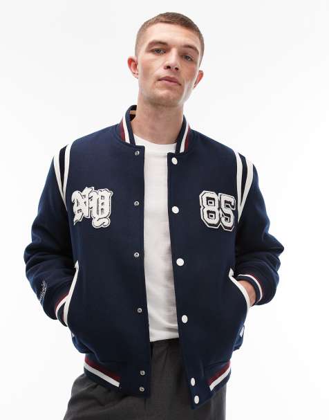 Tommy Jeans new york varsity jacket in navy - view 1