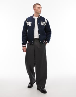 Tommy Jeans New York Varsity Jacket In Blue