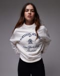 [Tommy Jeans] Tommy Jeans new york varsity sweatshirt in white M Ancient white