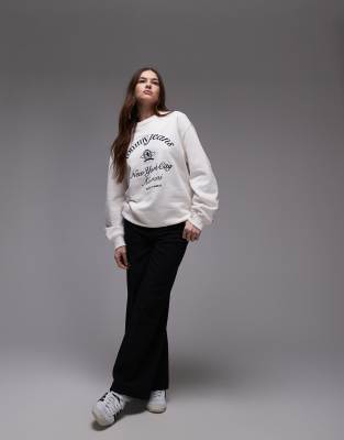 Tommy Jeans New York Varsity Sweatshirt In White