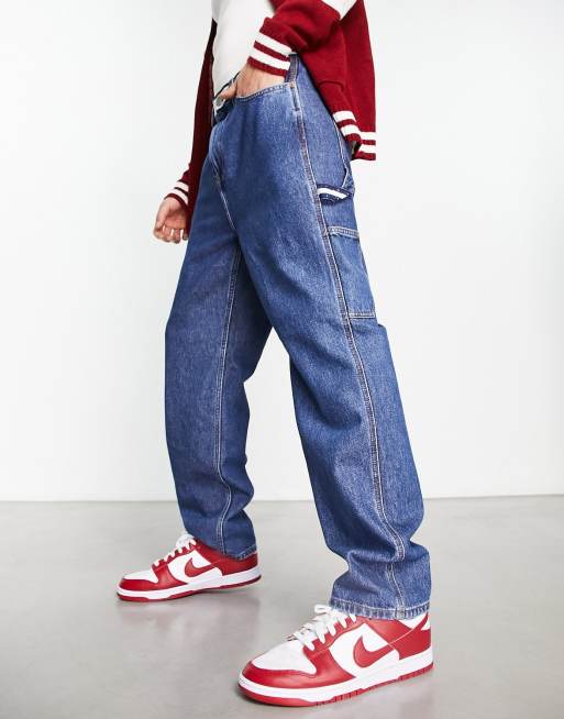 Tommy Jeans – Niebieskie bawełniane jeansy typu carpenter o kroju skater ze zwężanymi nogawkami