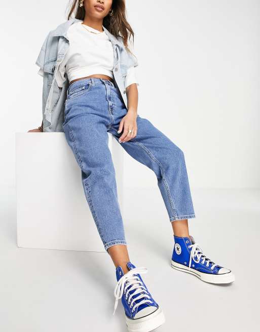 Tommy Jeans – Niebieskie mom jeans z efektem sprania, 2 z 4