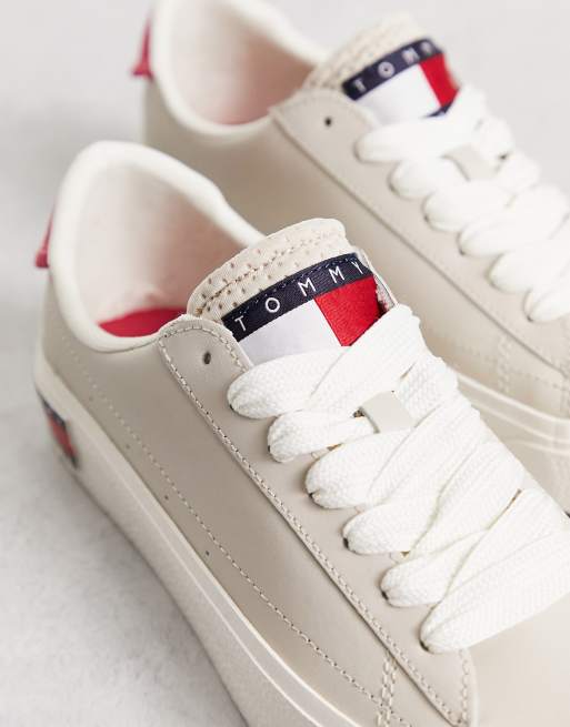 Tommy Jeans flatform essential sneakers in white