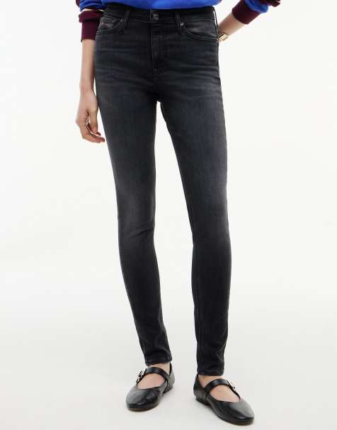 Tommy Jeans Nora mid rise skinny black jeans in denim black - view 1
