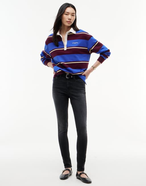 Tommy Jeans Nora mid rise skinny black jeans in denim black, 2 of 7