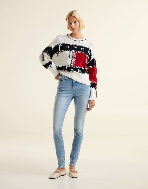 Tommy Jeans Nora mid rise skinny faded jeans in denim light, 2 of 7