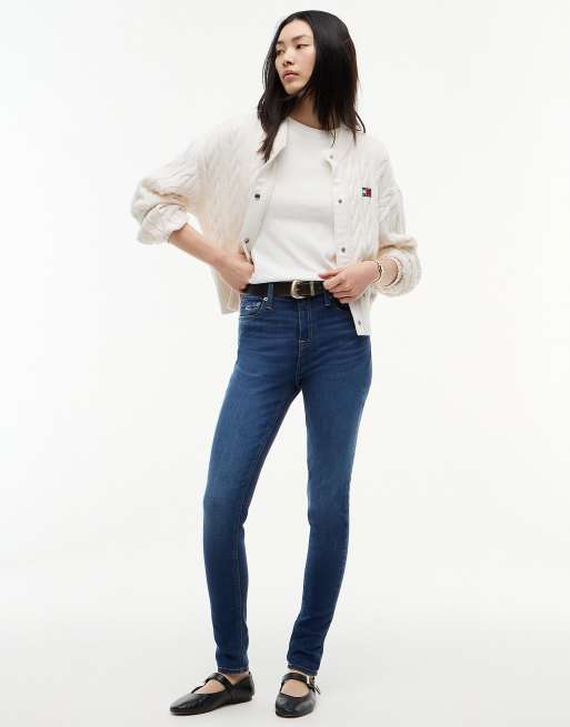 Tommy Jeans Nora mid rise skinny jeans in denim dark, 2 of 7