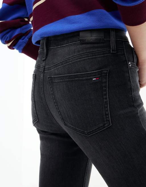 Tommy Jeans Nora Skinny Jeans mit mittelhohem Bund in Denim-Schwarz, 5 von 7