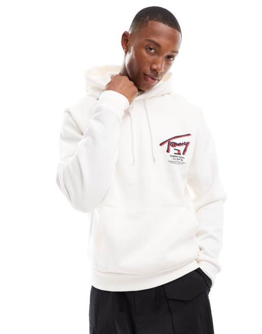 Tommy Jeans - Normale hoodie met signatuur-logo in wit, 2 van 4