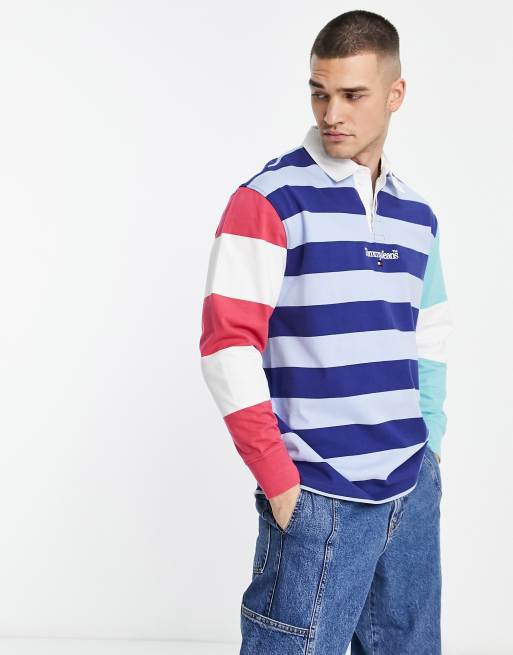 Tommy Jeans Novel Polo de rugby coupe skateur à rayures color block