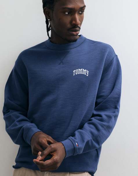 Tommy Jeans NYC bluza z okrągłym dekoltem o luźnym kroju w granatowym kolorze - view 1