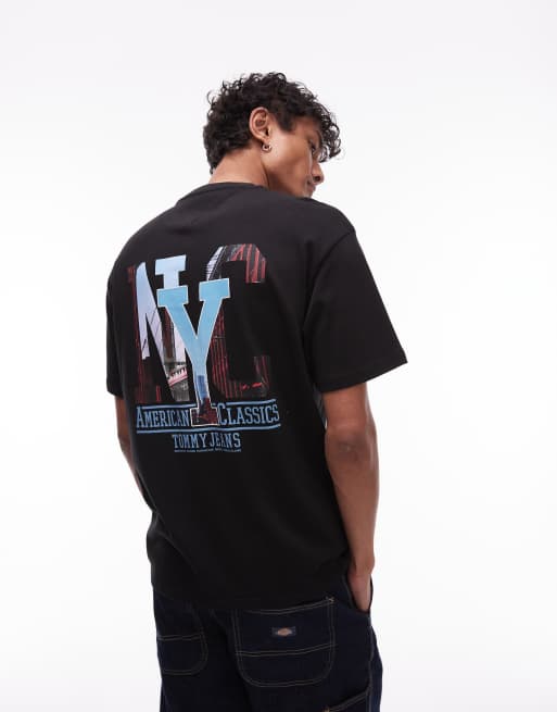 Tommy Jeans NYC photo back print t-shirt in black, 2 of 5