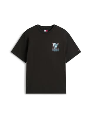 Tommy Jeans Nyc Photo Backprint T-shirt In Black
