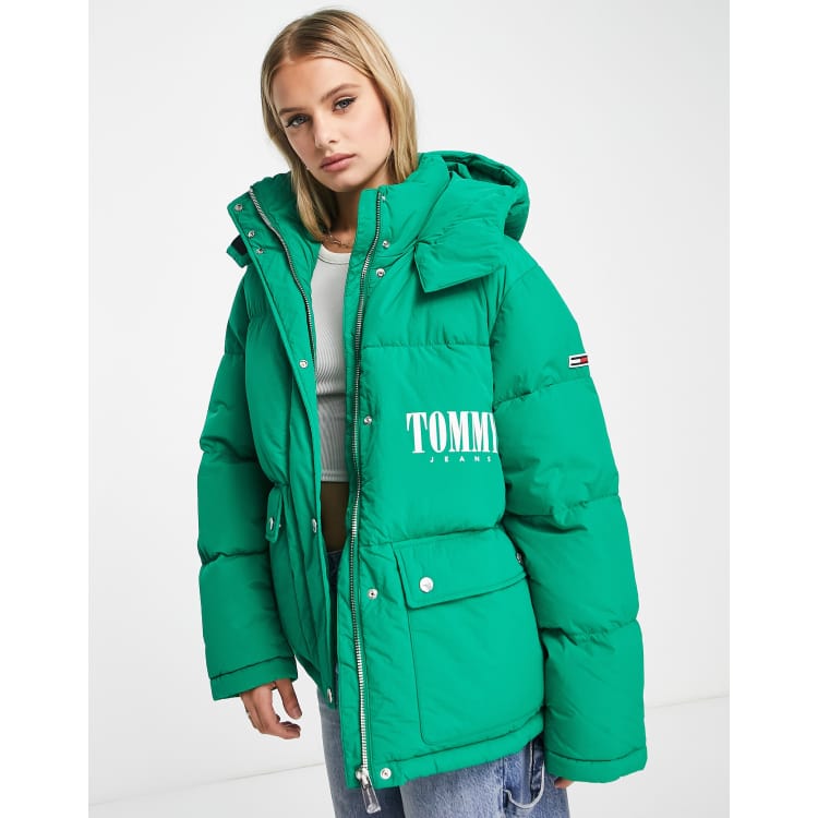 Tommy jeans neon green hot sale jacket