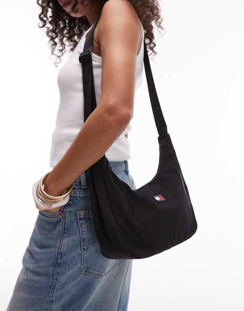Tommy Jeans nylon body bag in black - view 1