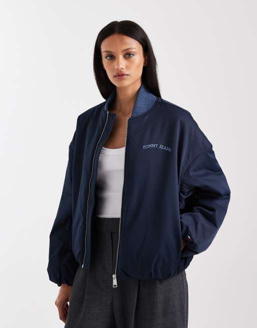 Tommy Jeans nylon bomber jacket in navy, 2 of 4