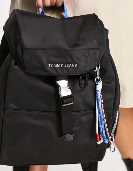 Tommy Jeans nylon logo backpack in black