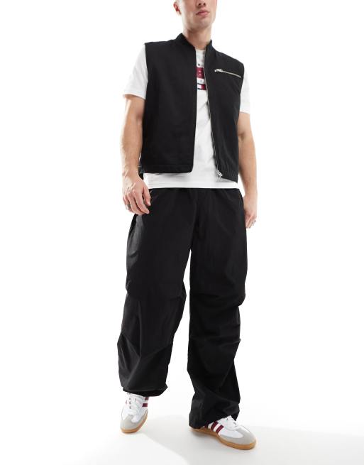 Tommy Jeans - Nylon parachutebroek in zwart