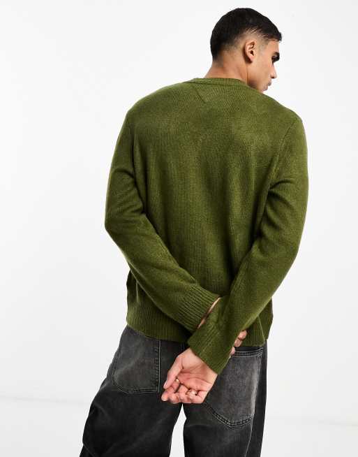 Tommy Jeans - Olivengrøn, afslappet og tonal unisex-trøje med NY-logo, 3 af 4