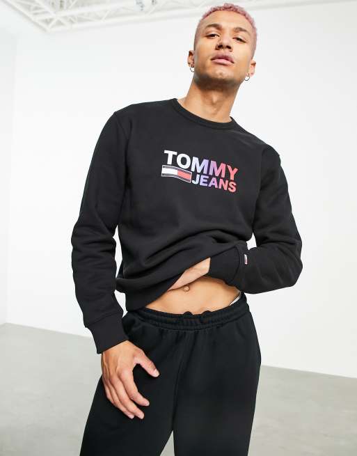 Black tommy deals jeans sweatshirt