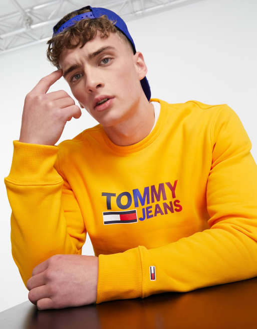 Orange tommy jeans sweatshirt outlet