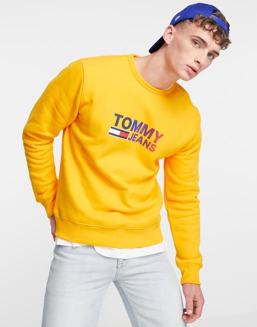 Tommy Jeans ombre corp logo sweatshirt in florida orange