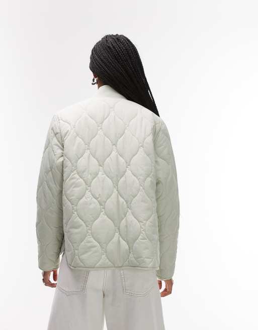 Tommy Jeans onion quilt jacket in sage, 2 of 4
