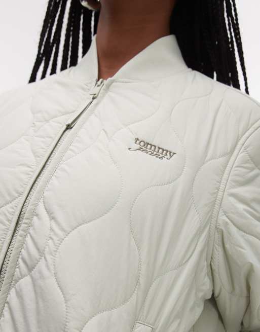 Tommy Jeans onion quilted jacket in sage, 3 of 4
