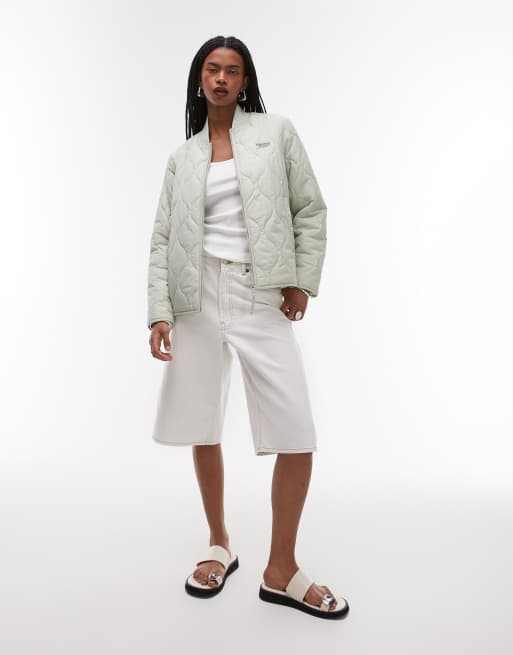 Tommy Jeans onion quilted jacket in sage | ASOS