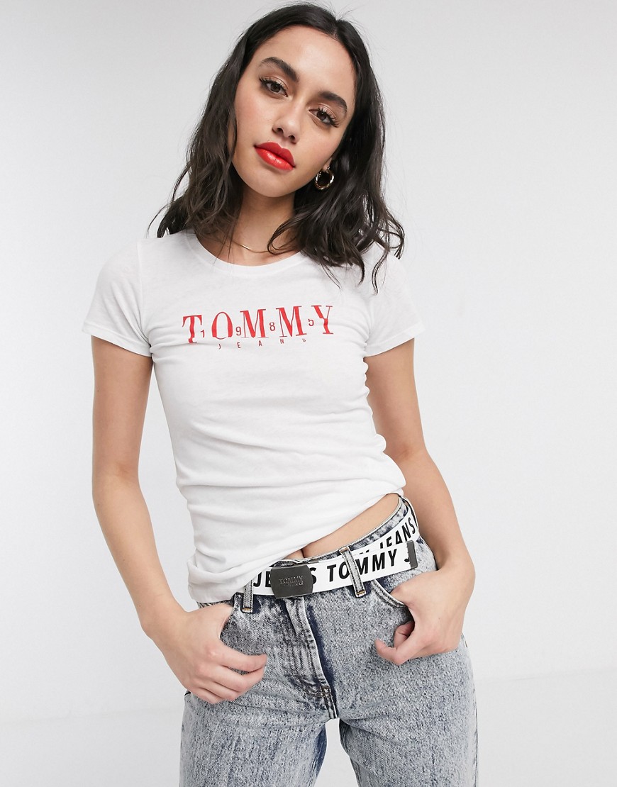 Tommy Jeans organic cotton 1985 logo tee-White