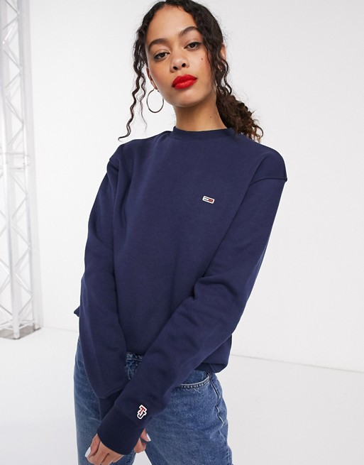 Tommy Jeans organic cotton classic sweatshirt in navy