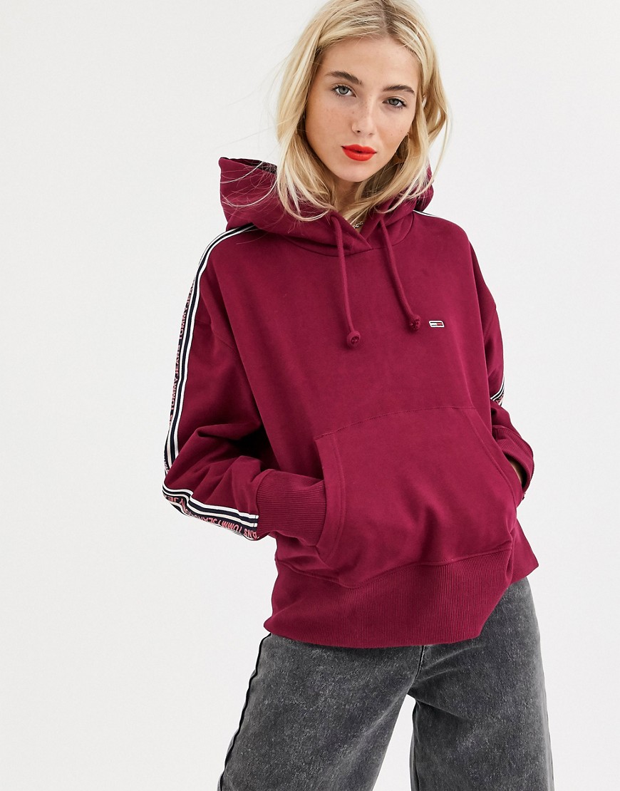 Tommy Jeans organic tape hoodie-Red