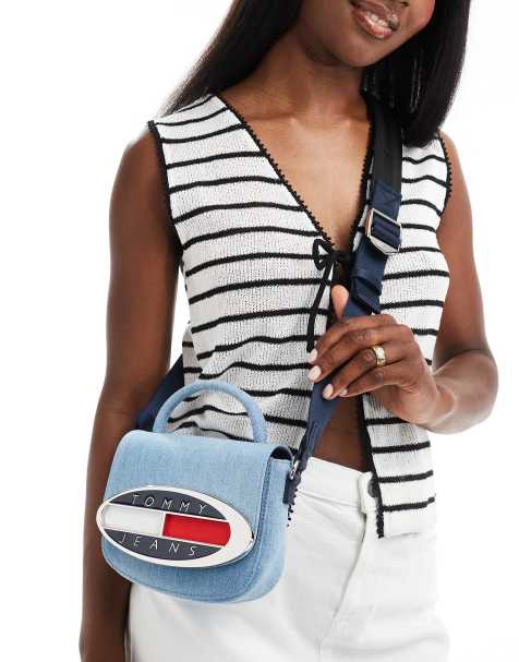 Tommy Jeans origin crossbody bag in light blue denim - view 1