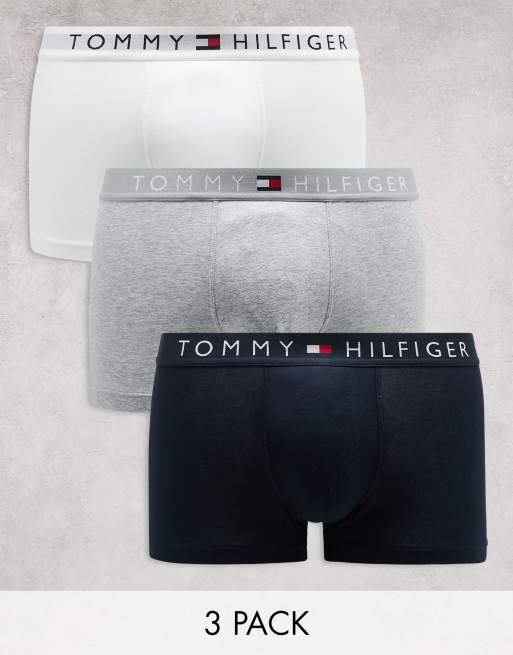 Tommy Jeans – Original – Zestaw 3 par bokserek w kolorach granatowym, szarym i białym