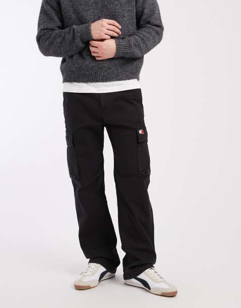Tommy Jeans Otis canvas cargo trousers in black 