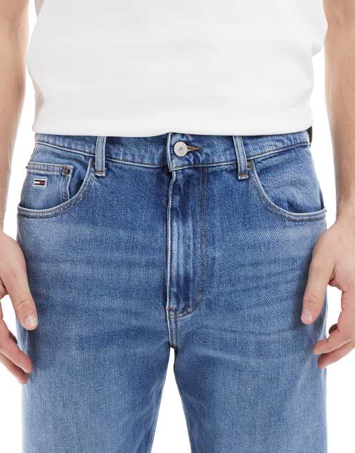 Tommy Jeans - Otis - Jean droit standard à détails zébrés - Bleu moyen, 5 de 5