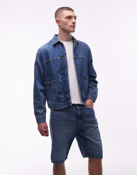 Tommy Jeans - Otis - Pantaloncini di jeans lavaggio blu scuro con bandiera sulla tasca - view 1