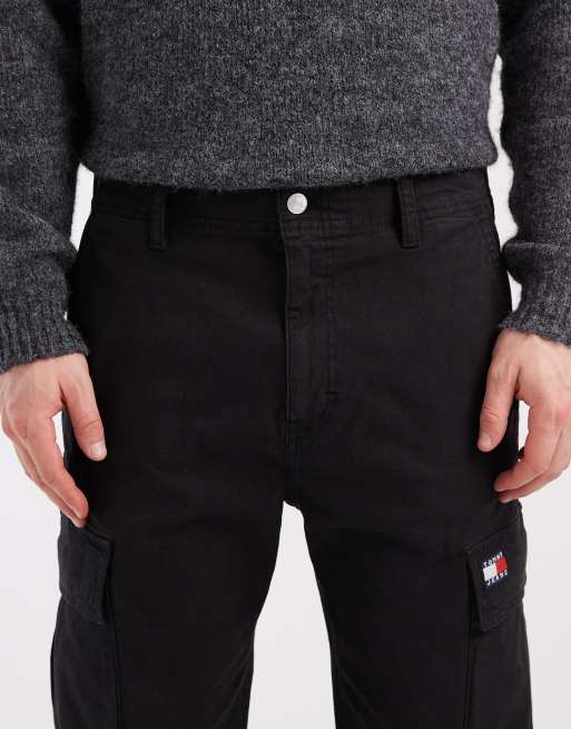 Tommy Jeans – Otis – Svarta cargobyxor i canvas , 5 av 5