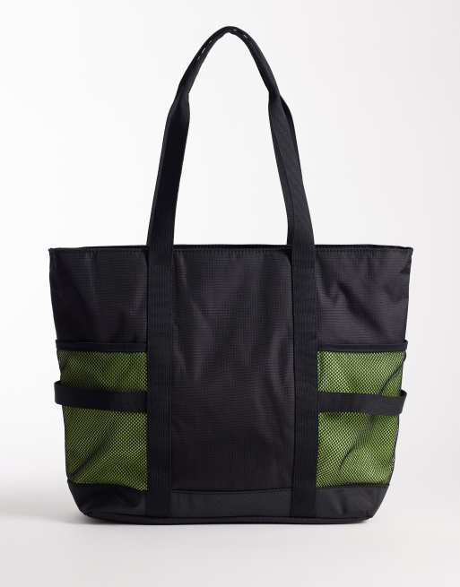 Tommy Jeans outdoor tote bag in black & green, 4 of 4