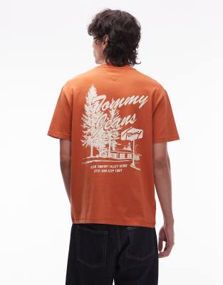 Tommy Jeans Outdoors Graphic T-shirt In Gray