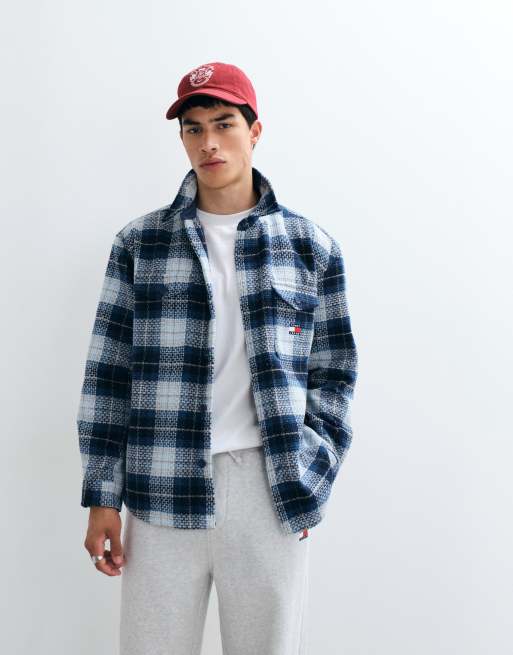 Tommy Jeans overshirt in blue check, 5 of 5