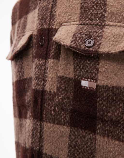 Tommy Jeans overshirt in brown check, 5 of 5