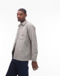 [Tommy Jeans] Tommy Jeans overshirt in sage green (Part of a set) Chest 44 MISTY SAGE