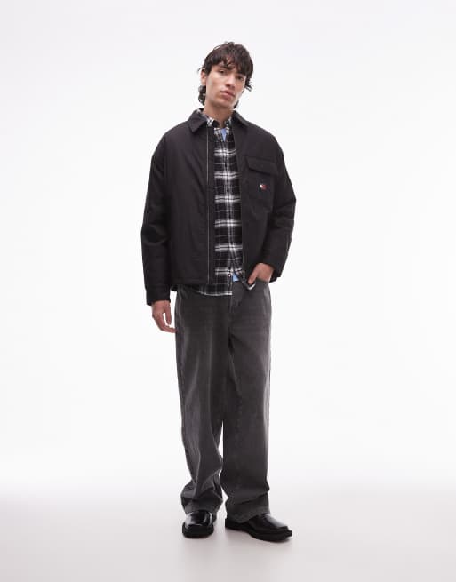 Tommy Jeans - Overshirt van corduroy met rits in zwart, 2 van 5